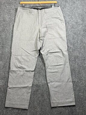 J Crew Pants Mens 34 Bedford Dress Pant Gray Cotton Flat Front Pockets Straight